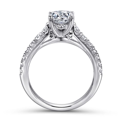 14K White Gold Round Diamond Engagement Ring