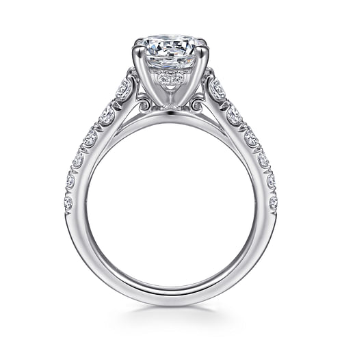 14K White Gold Round Diamond Engagement Ring