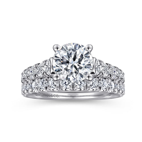 14K White Gold Round Diamond Engagement Ring