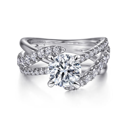 14K White Gold Round Diamond Engagement Ring