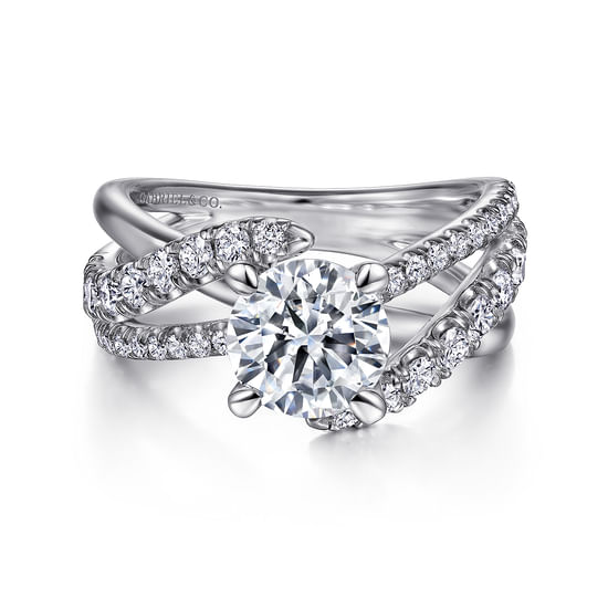 Gabriel - 14K White Gold Round Diamond Engagement Ring