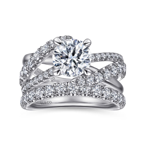14K White Gold Round Diamond Engagement Ring
