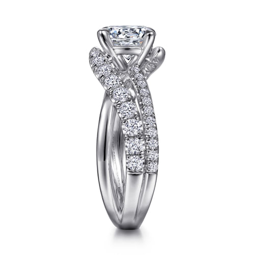 14K White Gold Round Diamond Engagement Ring