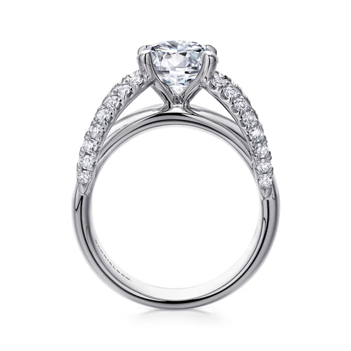 14K White Gold Round Diamond Engagement Ring