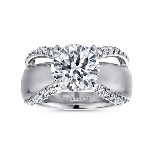 14K White Gold Round Diamond Engagement Ring