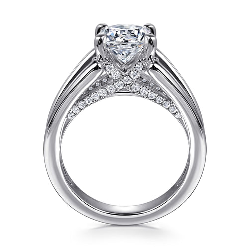 14K White Gold Round Diamond Engagement Ring