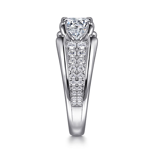 14K White Gold Round Diamond Engagement Ring