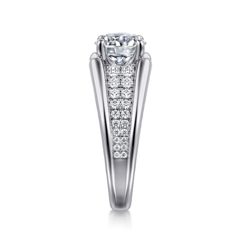 14K White Gold Round Diamond Engagement Ring