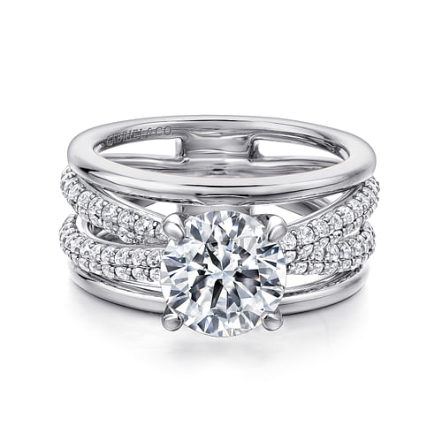 14K White Gold Round Diamond Engagement Ring