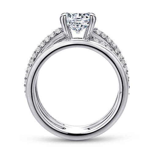 14K White Gold Round Diamond Engagement Ring