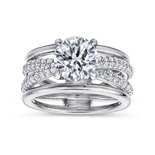 14K White Gold Round Diamond Engagement Ring