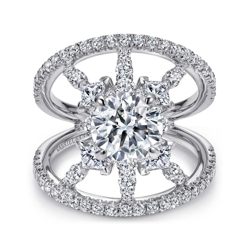 14K White Gold Round Diamond Engagement Ring
