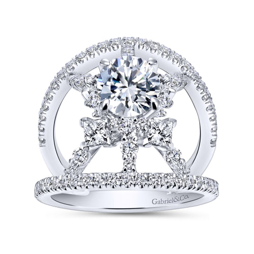 14K White Gold Round Diamond Engagement Ring