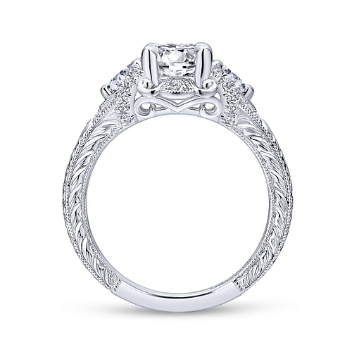 14K White Gold Round Diamond Engagement Ring