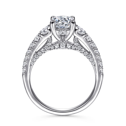 14K White Gold Round Diamond Engagement Ring