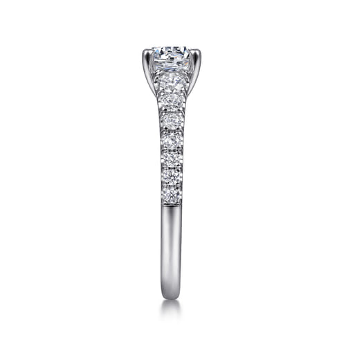 14K White Gold Round Diamond Engagement Ring