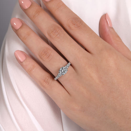 14K White Gold Round Diamond Engagement Ring
