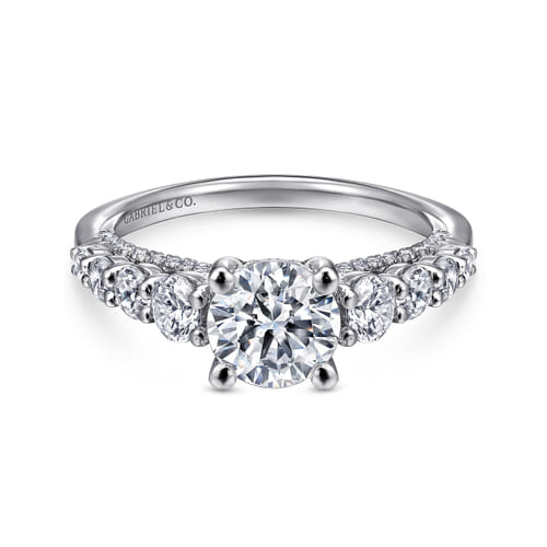 14K White Gold Round Diamond Engagement Ring