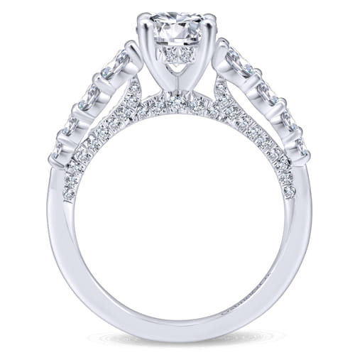14K White Gold Round Diamond Engagement Ring