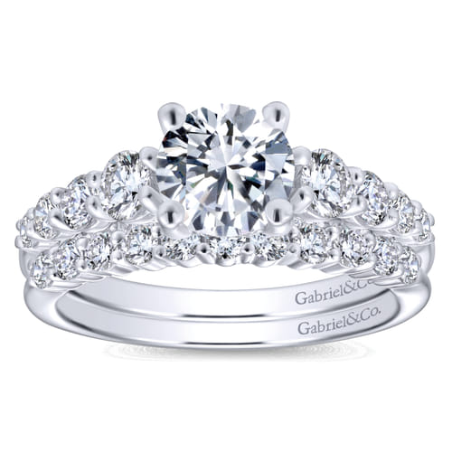 14K White Gold Round Diamond Engagement Ring