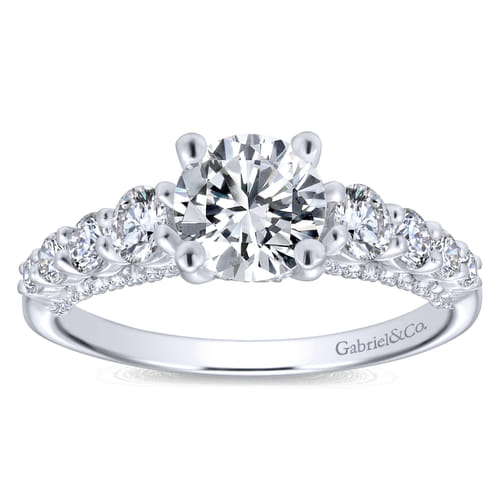 14K White Gold Round Diamond Engagement Ring