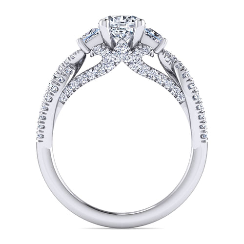 14K White Gold Round Diamond Engagement Ring