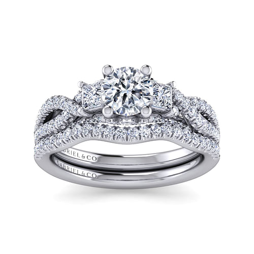 14K White Gold Round Diamond Engagement Ring