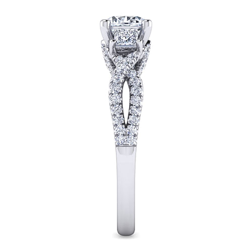 14K White Gold Round Diamond Engagement Ring