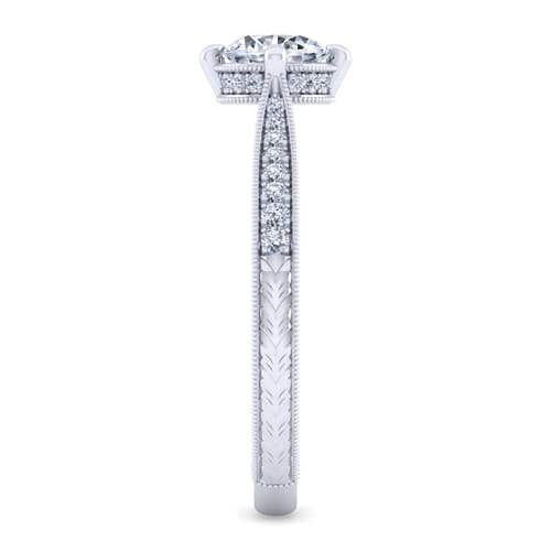 14K White Gold Round Diamond Engagement Ring