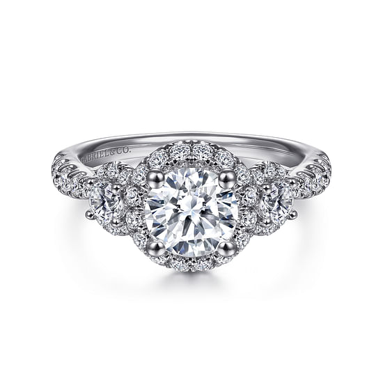 Gabriel - 14K White Gold Round Diamond Engagement Ring