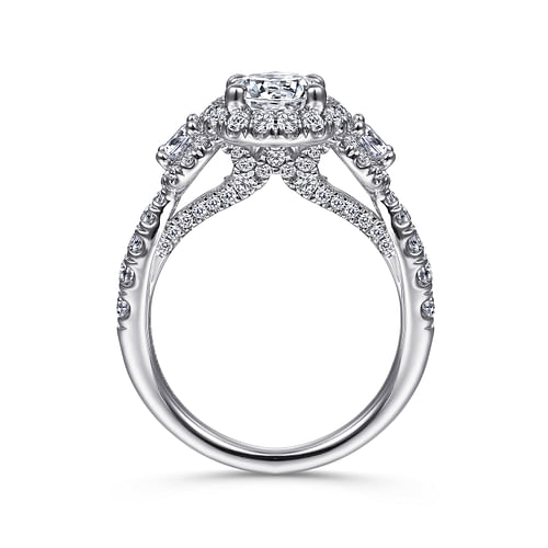 14K White Gold Round Diamond Engagement Ring