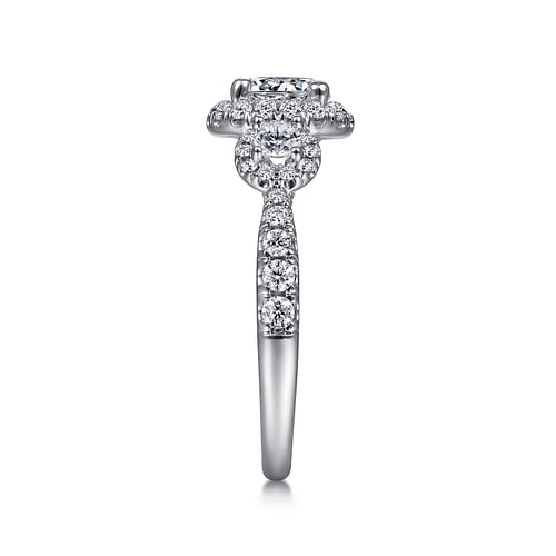 14K White Gold Round Diamond Engagement Ring