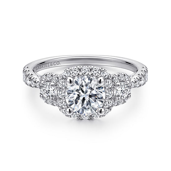 Gabriel - 14K White Gold Round Diamond Engagement Ring