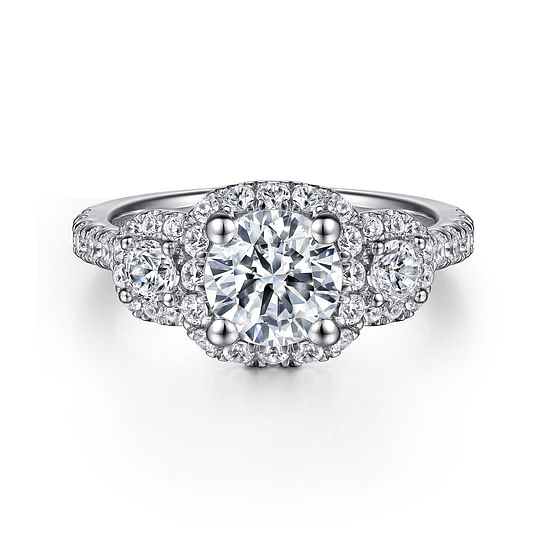 Gabriel - 14K White Gold Round Diamond Engagement Ring