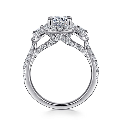 14K White Gold Round Diamond Engagement Ring