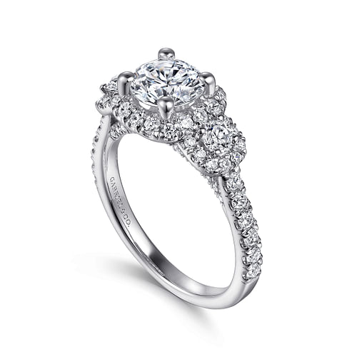 14K White Gold Round Diamond Engagement Ring