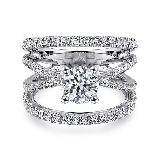 Gabriel - 14K White Gold Round Diamond Engagement Ring