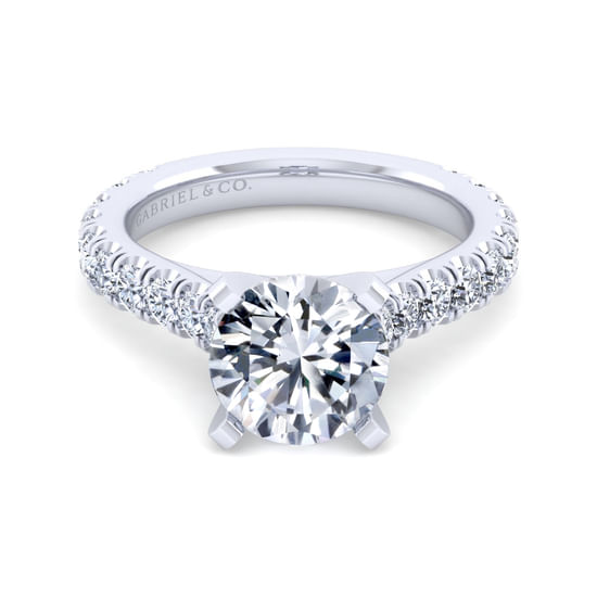 Gabriel - 14K White Gold Round Diamond Engagement Ring