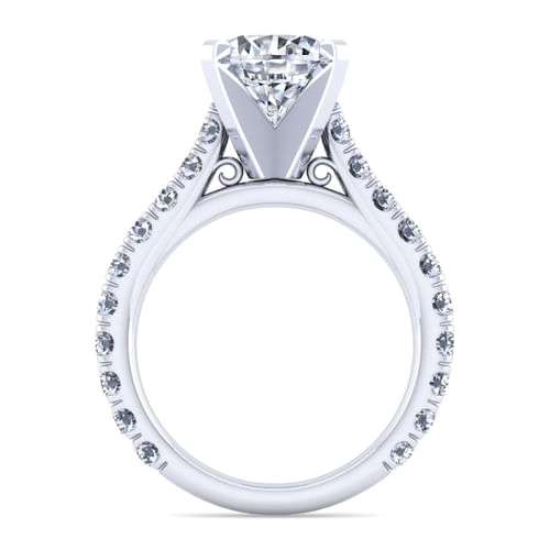 14K White Gold Round Diamond Engagement Ring