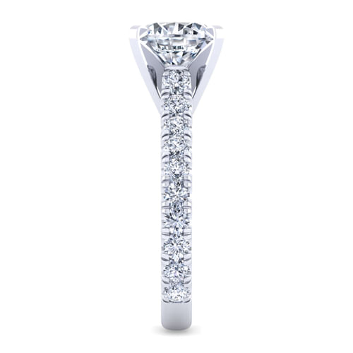 14K White Gold Round Diamond Engagement Ring