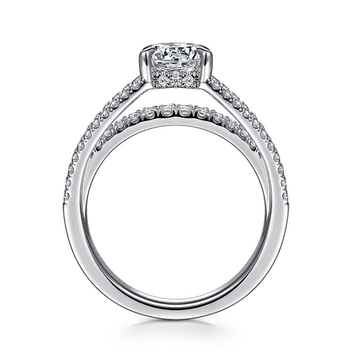 14K White Gold Round Diamond Engagement Ring