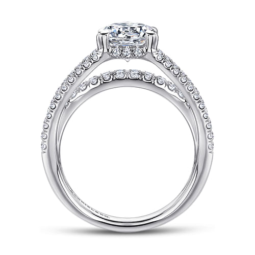 14K White Gold Round Diamond Engagement Ring