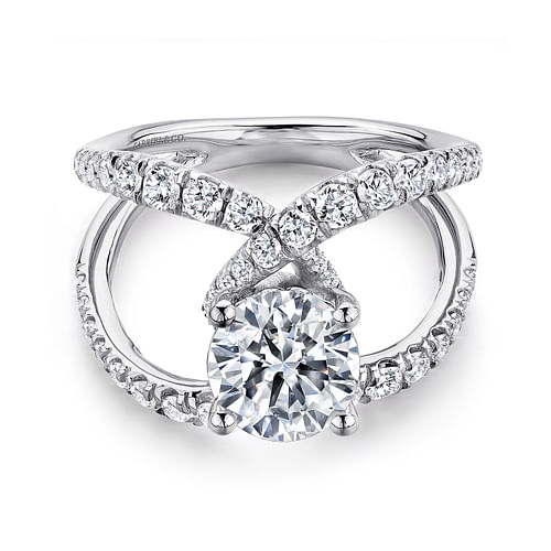 14K White Gold Round Diamond Engagement Ring