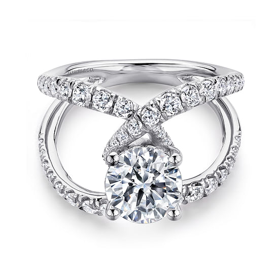 Gabriel - 14K White Gold Round Diamond Engagement Ring