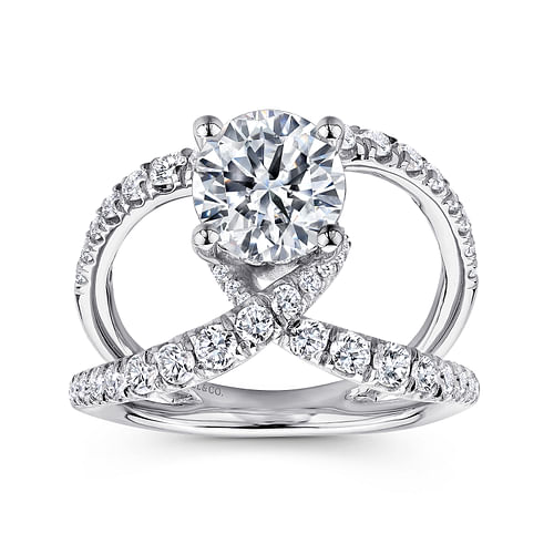 14K White Gold Round Diamond Engagement Ring