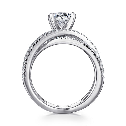 14K White Gold Round Diamond Engagement Ring