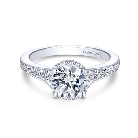 Gabriel - 14K White Gold Round Diamond Engagement Ring