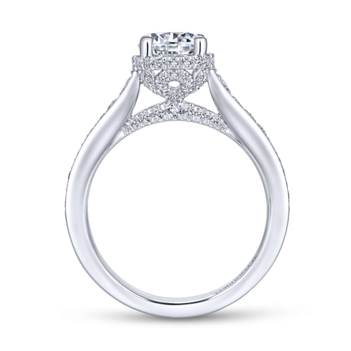 14K White Gold Round Diamond Engagement Ring