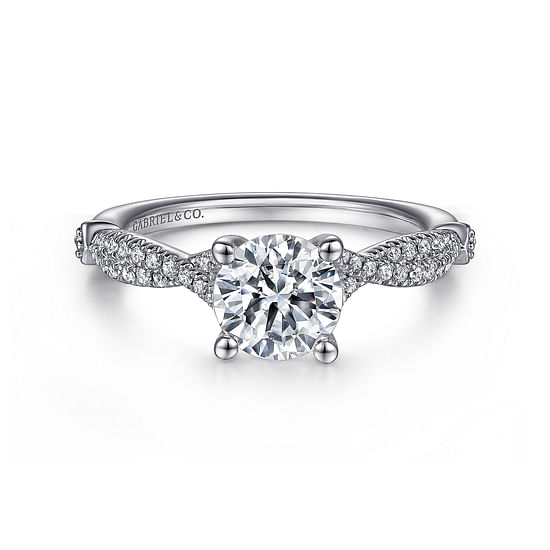 Gabriel - 14K White Gold Round Diamond Engagement Ring