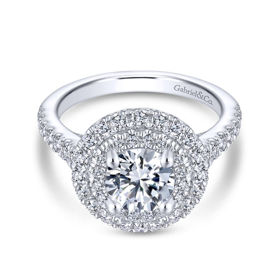 Gabriel - 14K White Gold Round Diamond Engagement Ring